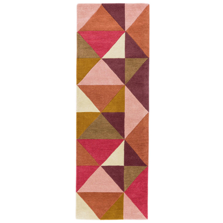 Rug Reef geometric red brown mustard beige pink