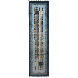 Rug Siva Pakistan 75x296 Blue Black