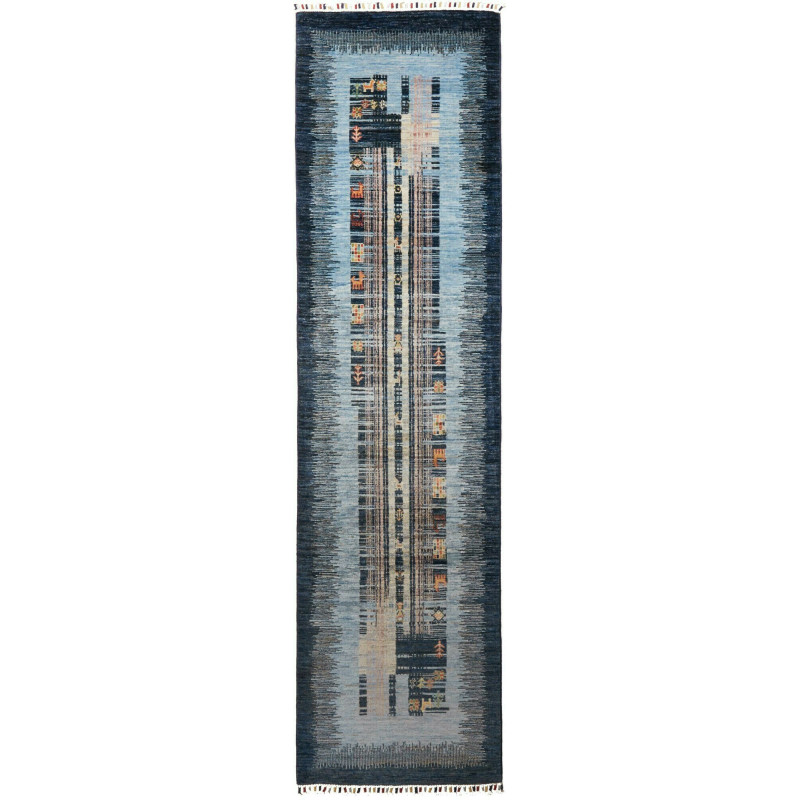 Rug Siva Pakistan 75x296 Blue Black