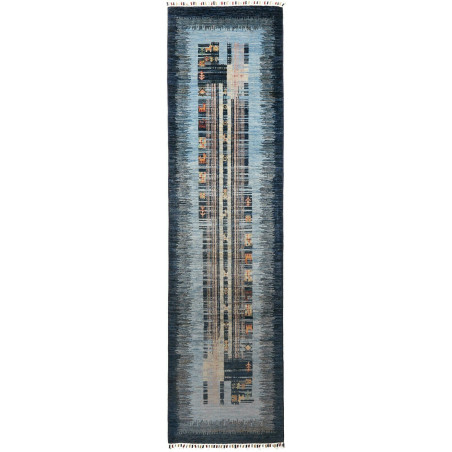 Rug Siva Pakistan 75x296 Blue Black