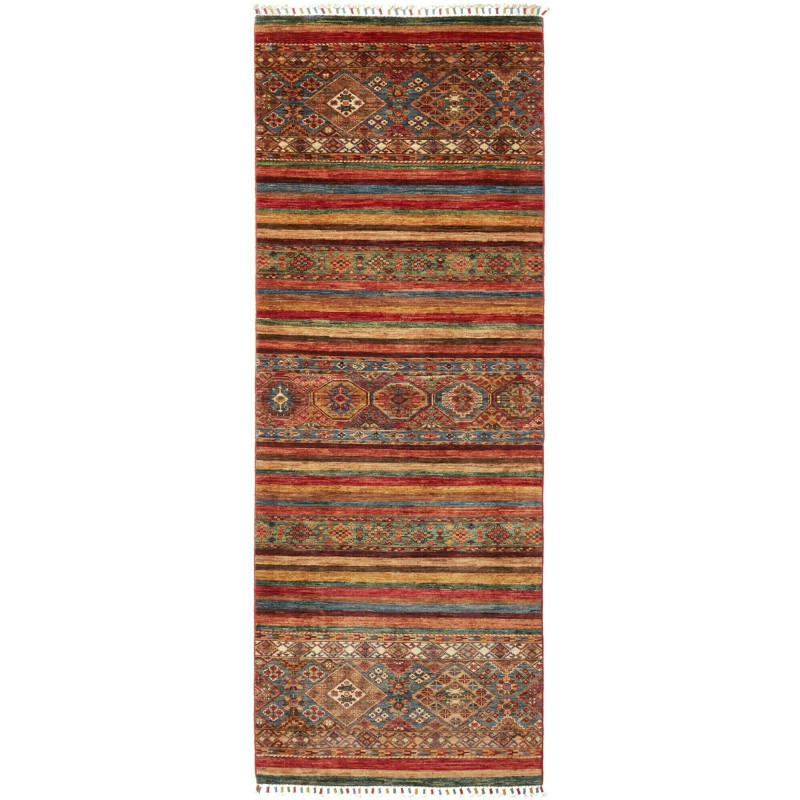 Rug Samarkand Pakistan 90x249 Terracotta Red De
