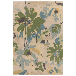 Tappeto Reef floreale beige e verde 200x290 cm