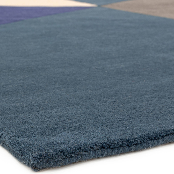 Rug Reef geometric blue light blue grey black be