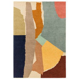 Tappeto Reef astratto beige e blu 160x230 cm