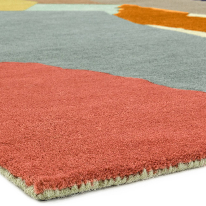 Tappeto Reef astratto beige e blu 160x230 cm