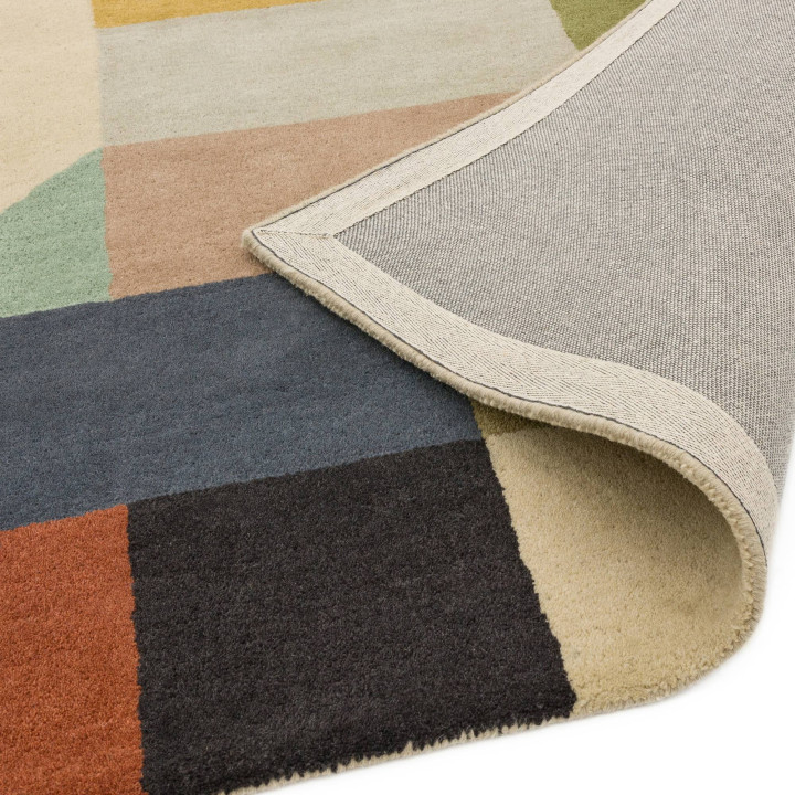 Rug Reef geometric beige dark grey ochre brick r