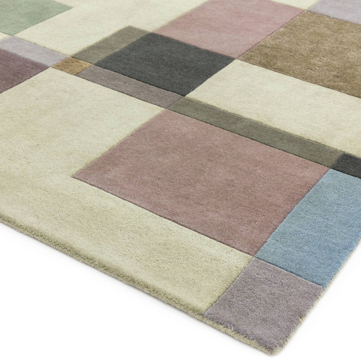Tappeto Reef geometrico beige e blu corsia 66x20