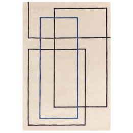 Tappeto Reef geometrico beige e blu 120x170 cm