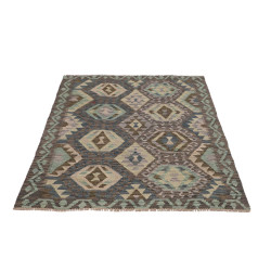Hand Made Rug Kilim Afghanistan 109x144 Brown L
