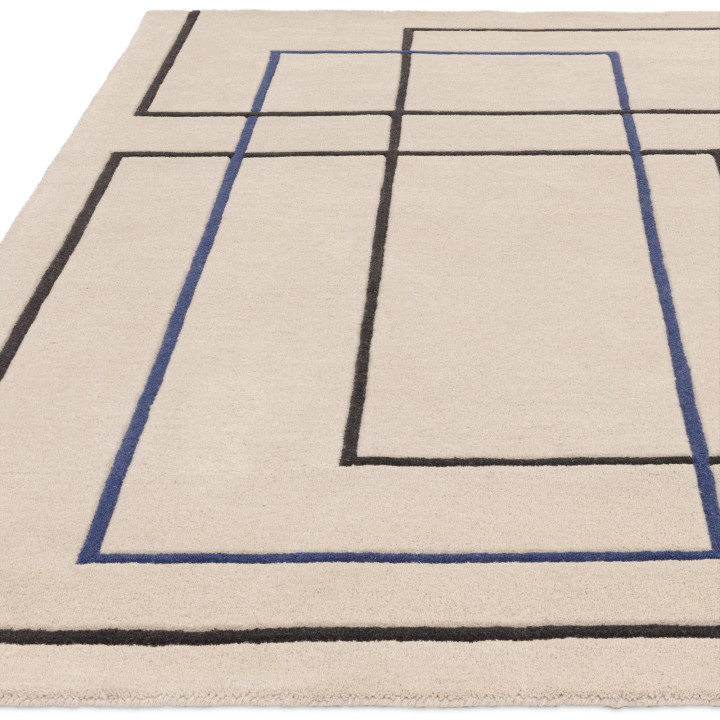 Rug Reef geometric beige blue black 120x170 cm