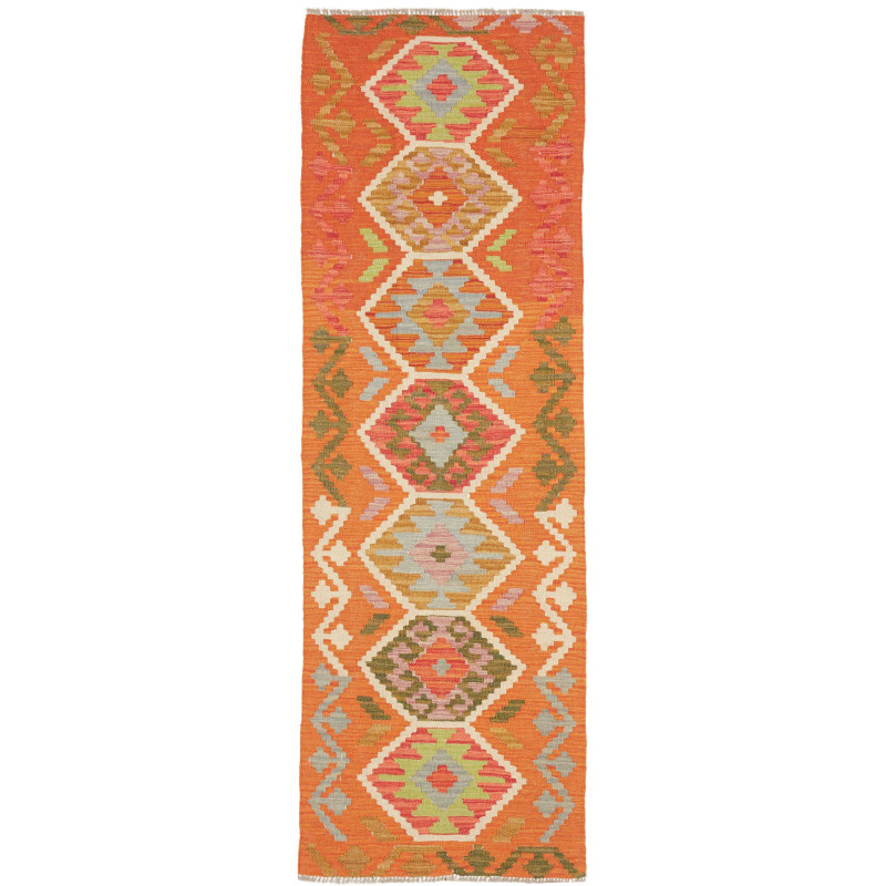 Hand Made Rug Kilim Afghanistan 62x195 Orange M