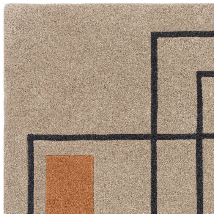 Rug Reef geometric brown orange beige black 120x