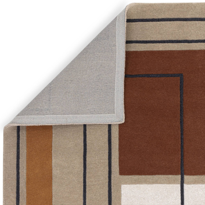 Rug Reef geometric brown orange beige black 120x