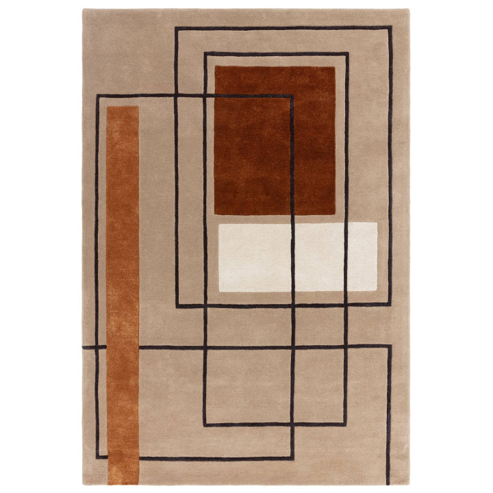 Tappeto Reef geometrico beige e marrone 160x230