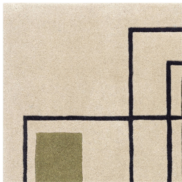 Rug Reef geometric beige olive green brown 160x2
