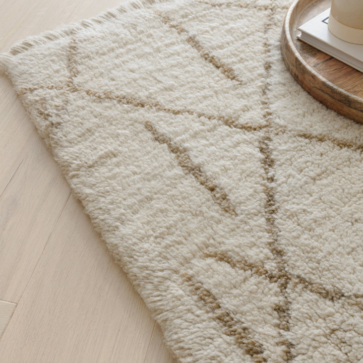 Rug Azera Berber geometric cream and taupe 200x2