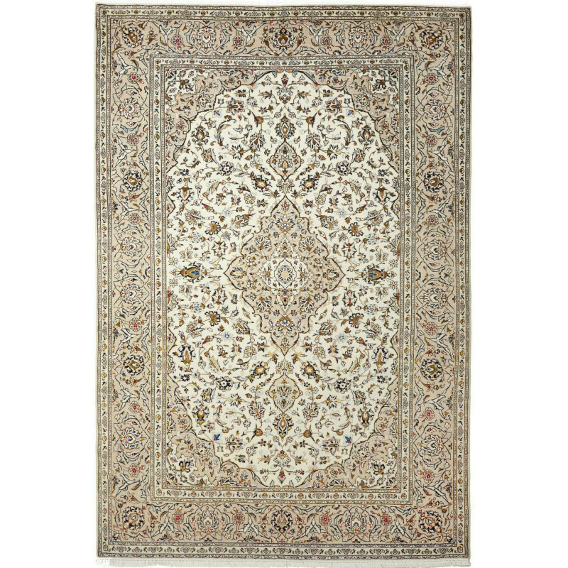 Kashan 195x293 Cm Kashan Persia Hand-carded Wool Cotton