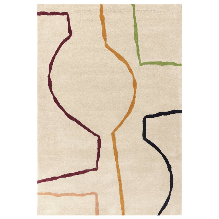 Tappeto Reef astratto beige e bordeaux 200x290 c