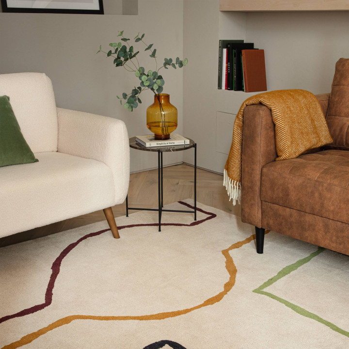 Tappeto Reef astratto beige e bordeaux 200x290 c