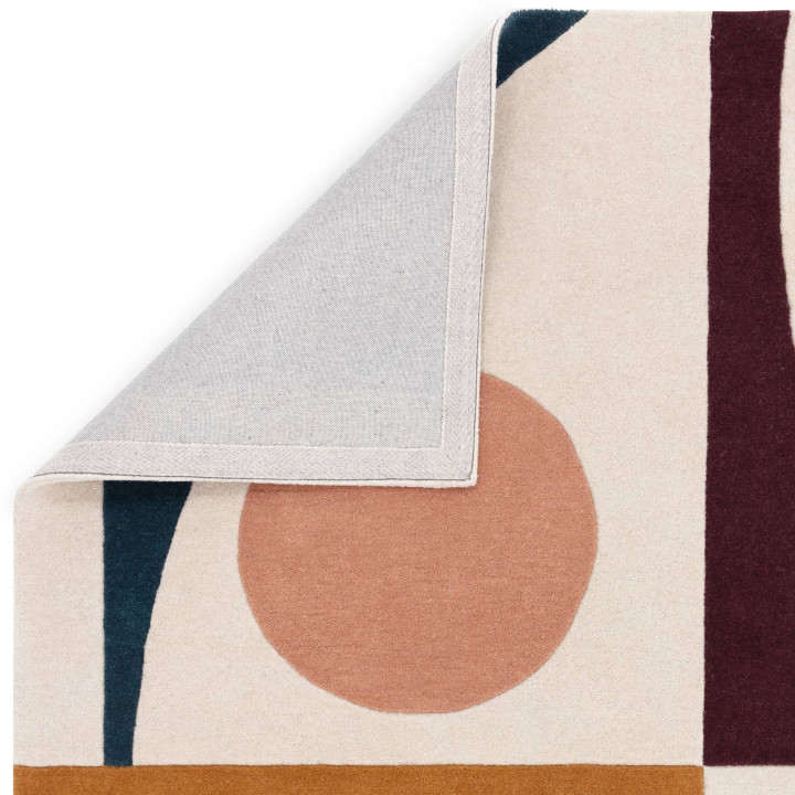 Tappeto Reef astratto beige e blu 200x290 cm