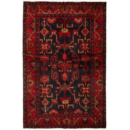 Rug Hamadan Persia 140x214 Deep Red Navy Blue