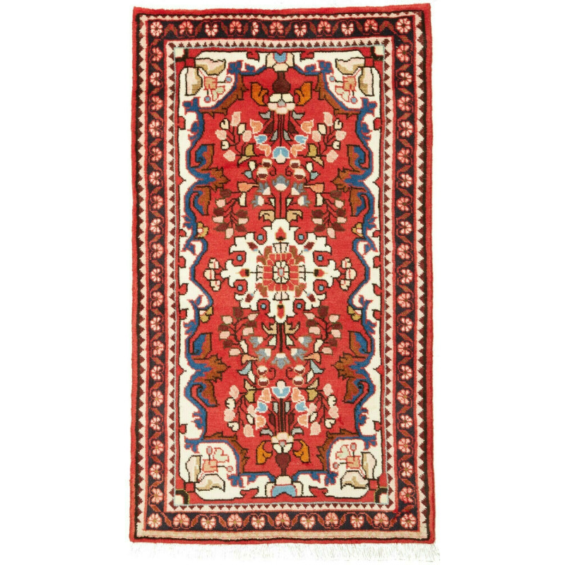 69x121 Cm Handmade Rug, Central Medallion, Floral Design