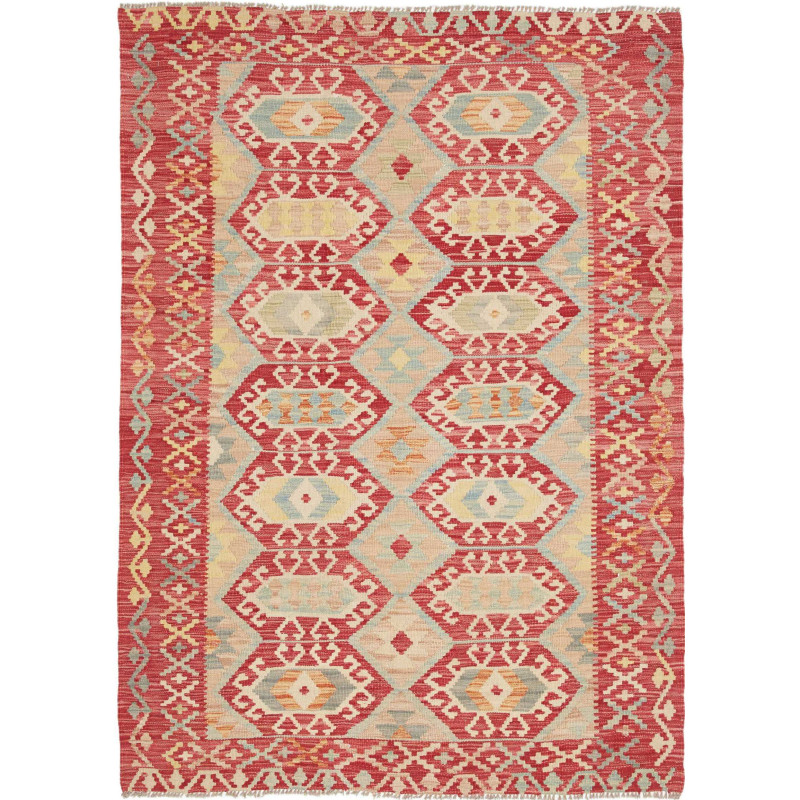 Hand Made Rug Kilim Afghanistan 133x182 Red Bei