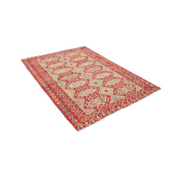 Hand Made Rug Kilim Afghanistan 133x182 Red Bei