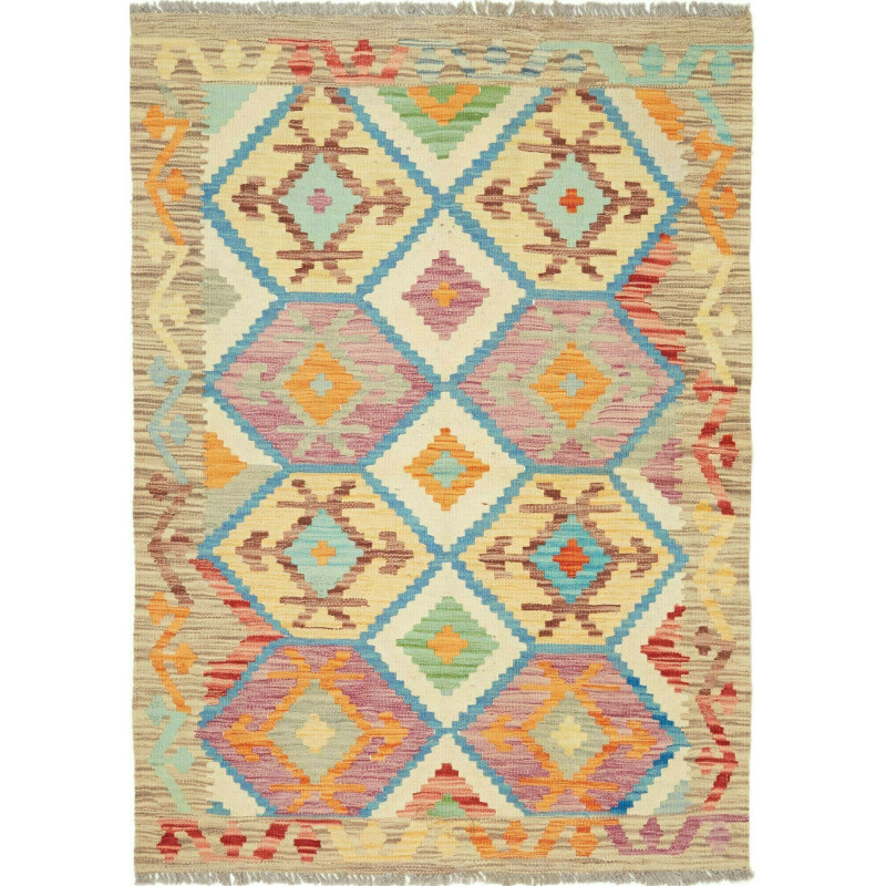 Kilim 104x145 Cm Kilim, Afghanistan, Hand-carded Wool (warp: