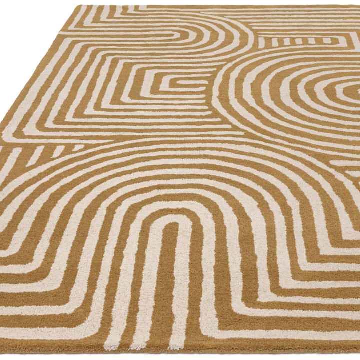 Rug Reef geometric mustard yellow ivory 160x230