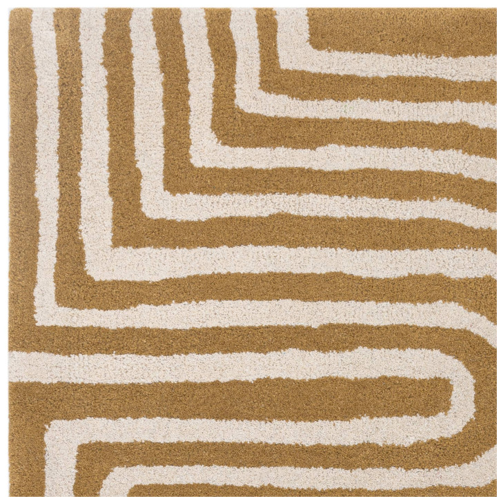Rug Reef geometric mustard yellow ivory 160x230