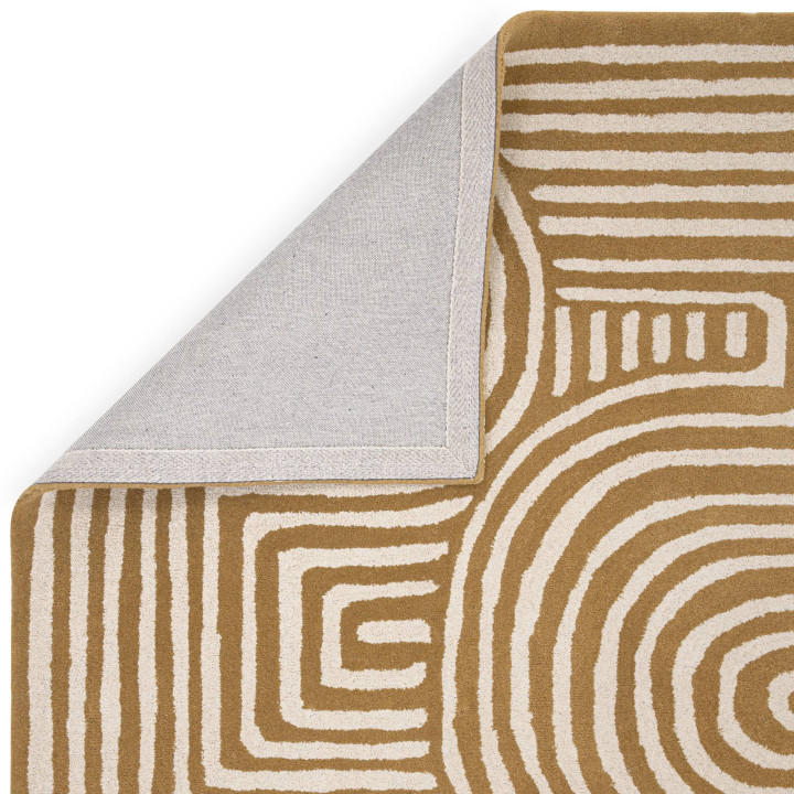 Rug Reef geometric mustard yellow ivory 160x230