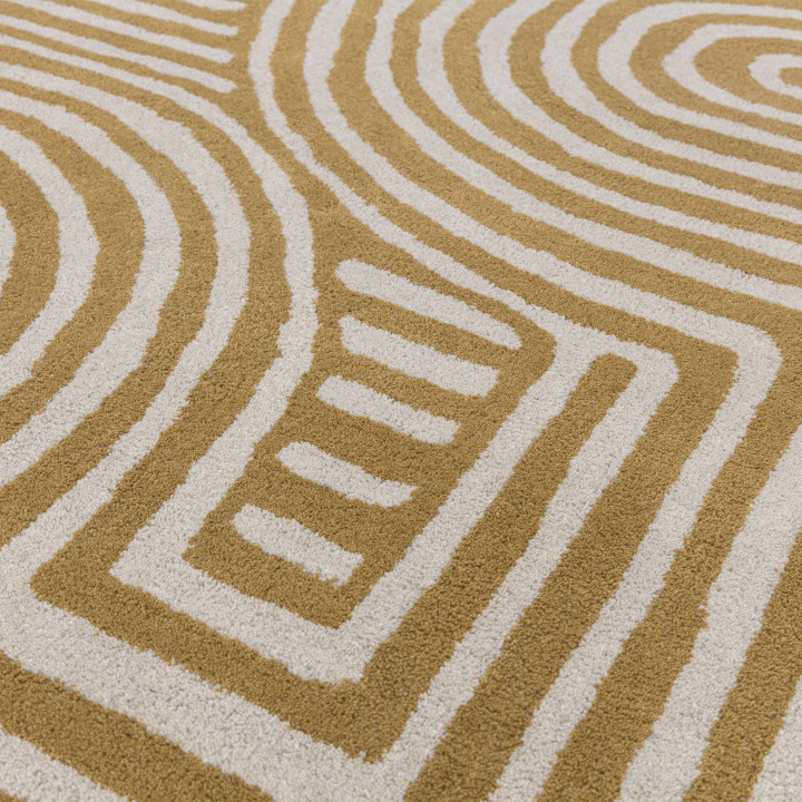 Rug Reef geometric mustard yellow ivory 160x230