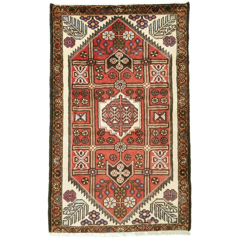 77x126 Cm Hand-knotted Rug. Wool. Tribal Geometric And