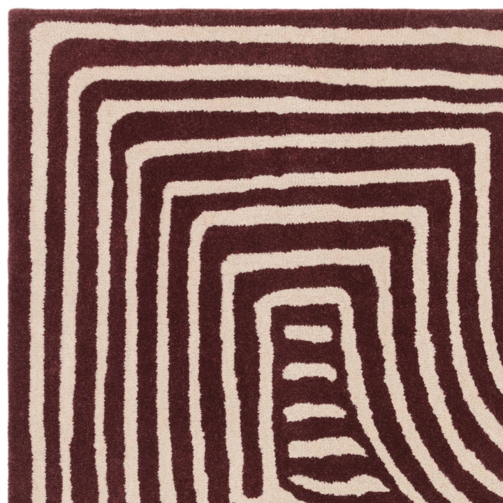 Rug Reef geometric burgundy red beige 120x170 cm