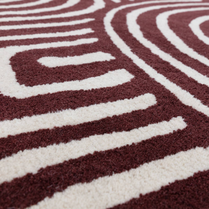 Rug Reef geometric burgundy red beige 120x170 cm