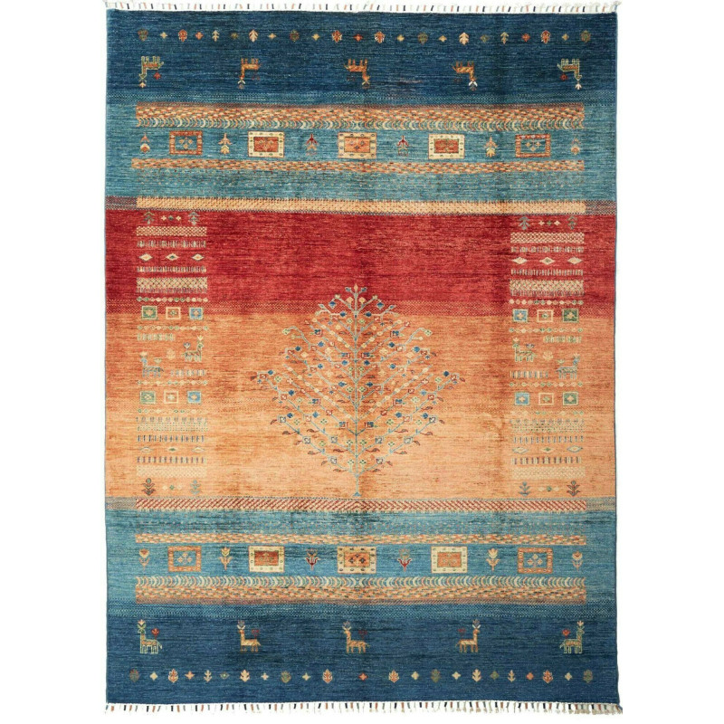 Rug Siva Pakistan 210x284 Deep Blue Terracotta