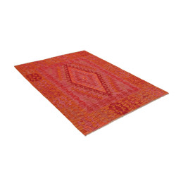 Hand Made Rug Kilim Afghanistan 130x174 Red Ora