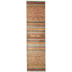 Rug Samarkand Pakistan 81x306 Terracotta Turquo