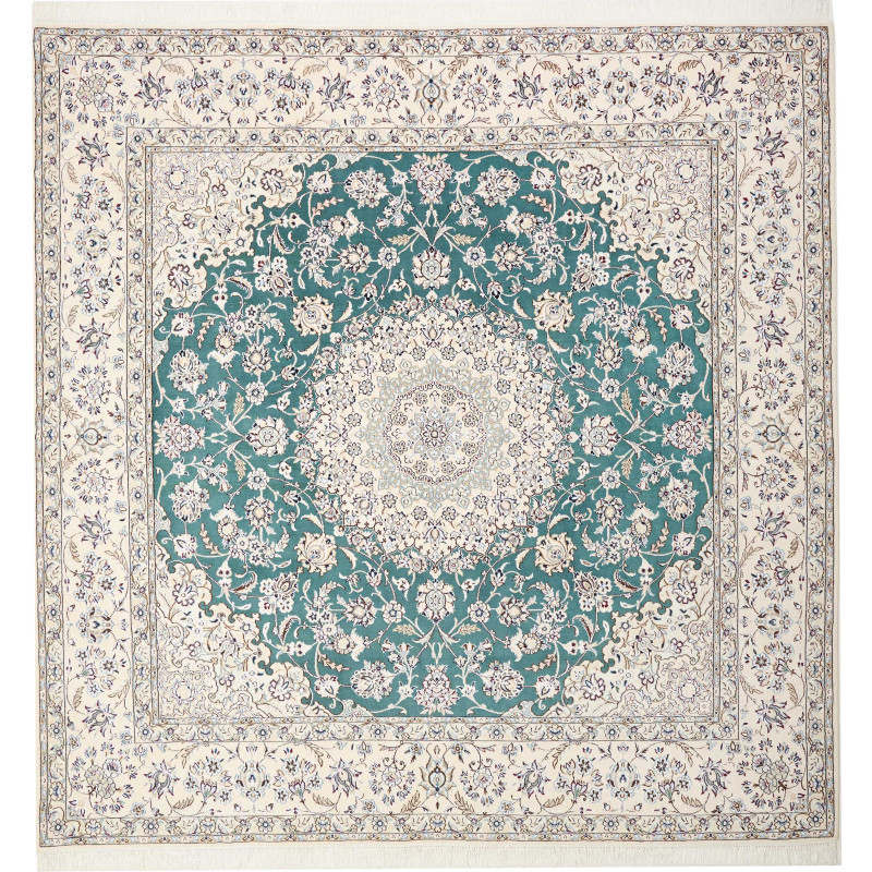 Nain 9la 251x253 Cm Nain 9la, Persia, Hand-carded Wool And