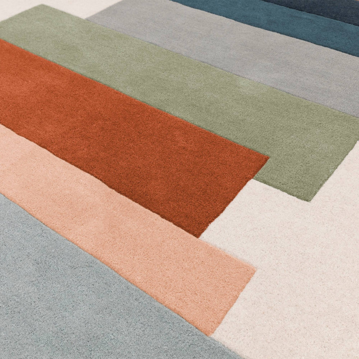 Tappeto Reef geometrico beige e grigio 200x290 c