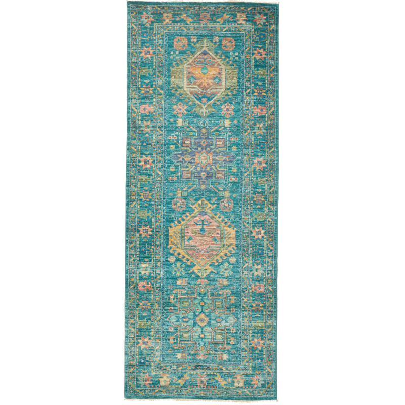 Rug Tribal Pakistan 78x202 Turquoise Aqua Green