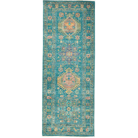 Rug Tribal Pakistan 78x202 Turquoise Aqua Green