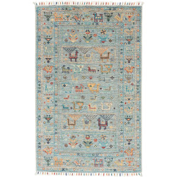 Hand Made Rug Rubin Pakistan 80x125 Light Blue