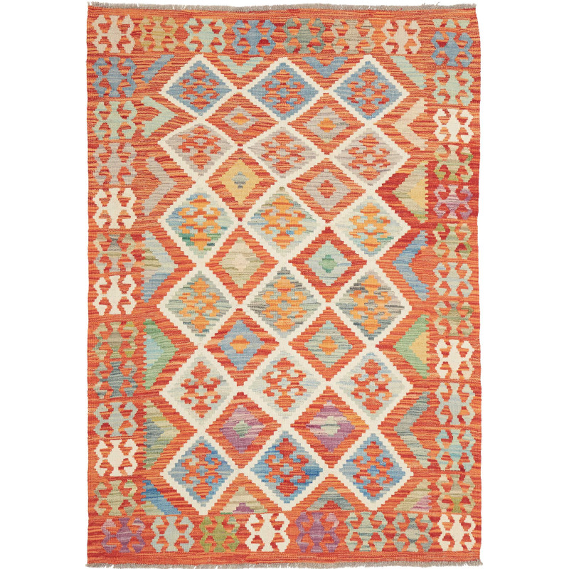 Hand Made Rug Kilim Afghanistan 123x178 Orange