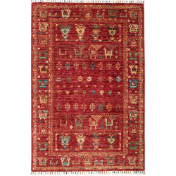 Rubin 101x151 Cm Rubin, Pakistan, Hand-carded Wool (warp: