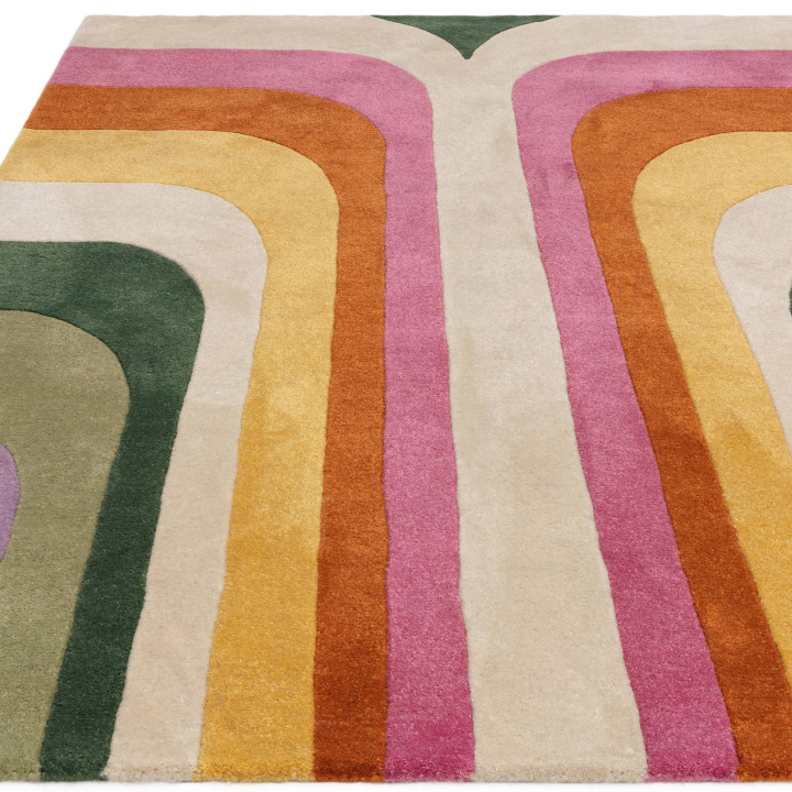 Tappeto Romy geometrico beige e rosa 200x290 cm