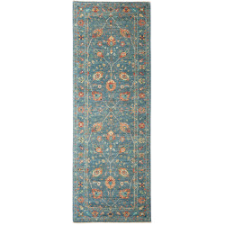 Rug Shahi Fine Pakistan 90x252 Teal Blue Burnt