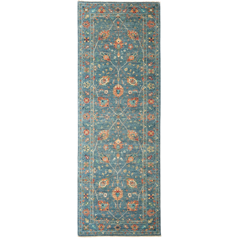 Rug Shahi Fine Pakistan 90x252 Teal Blue Burnt