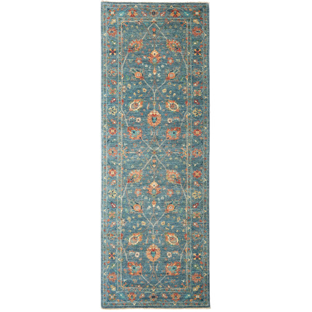 Rug Shahi Fine Pakistan 90x252 Teal Blue Burnt